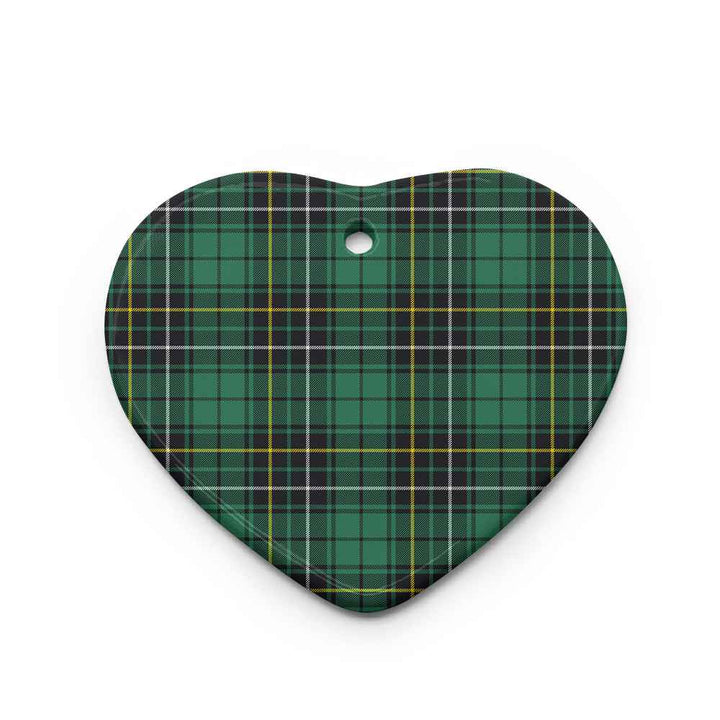 Scottish MacAlpine Ancient Clan Tartan Ceramic Ornament Heart Shape Tartan Plaid