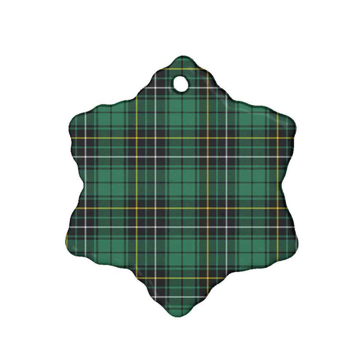 Scottish MacAlpine Ancient Clan Tartan Ceramic Ornament Snow Flake Shape Tartan Plaid