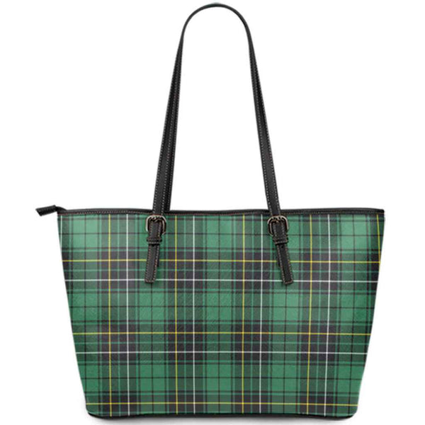 Scottish MacAlpine Ancient Clan Tartan Leather Tote Tartan Plaid
