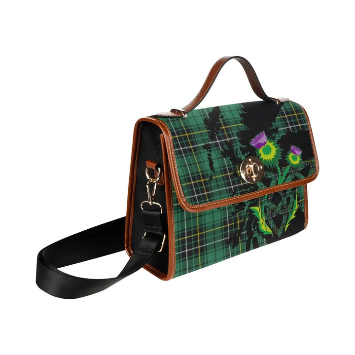 Scottish MacAlpine Ancient Clan Tartan Waterproof Canvas Bag With Thistle Tartan Plaid 3