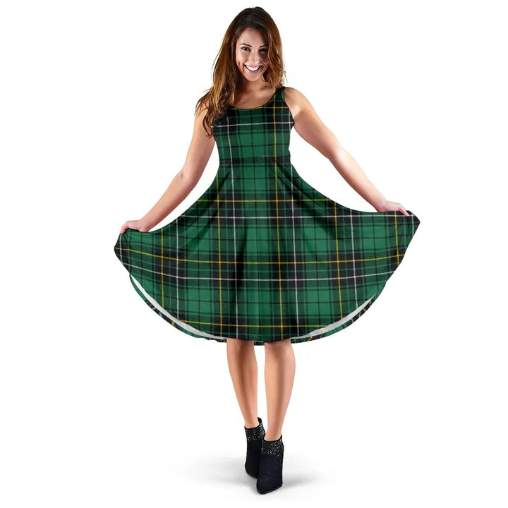 Scottish MacAlpine Ancient Clan Tartan Women Midi Dress