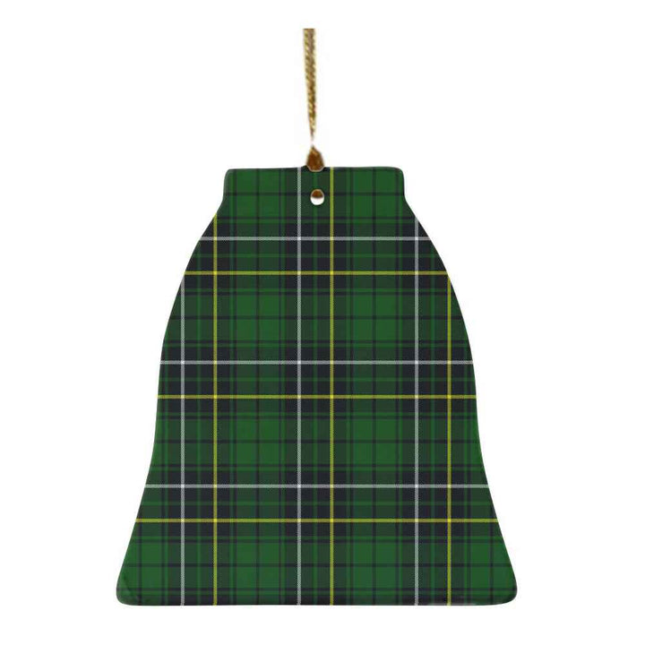 Scottish MacAlpine Modern Clan Tartan Ceramic Ornament Bell Shape Tartan Plaid