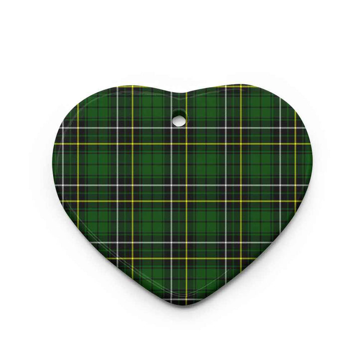 Scottish MacAlpine Modern Clan Tartan Ceramic Ornament Heart Shape Tartan Plaid