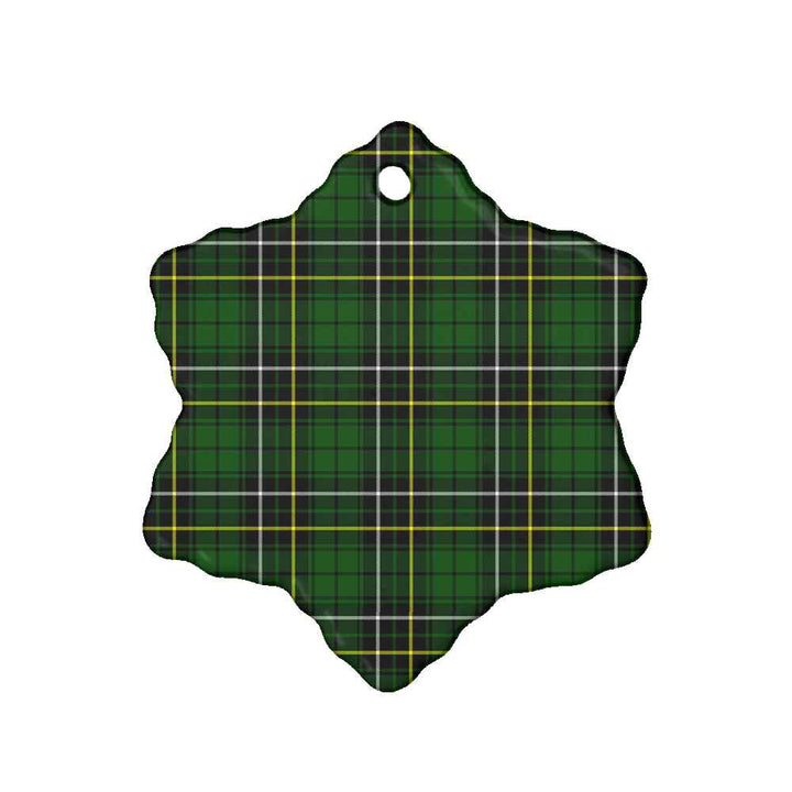 Scottish MacAlpine Modern Clan Tartan Ceramic Ornament Snow Flake Shape Tartan Plaid