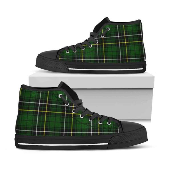 Scottish MacAlpine Modern Clan Tartan High Top Shoes Black Sole Tartan Plaid