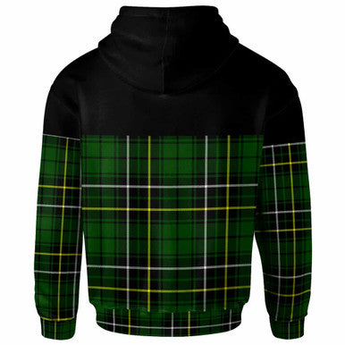 Scottish MacAlpine Modern Clan Tartan Hoodie - Horizontal Style Back Side Tartan Plaid