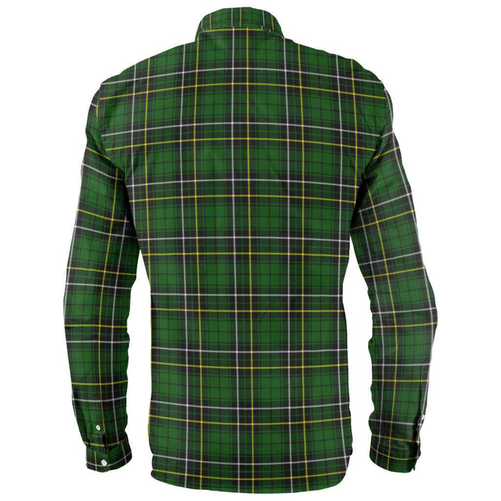 Scottish MacAlpine Modern Clan Tartan Long Sleeve Shirt Back Side Tartan Plaid