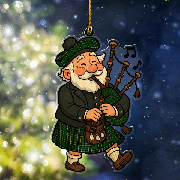 Scottish MacAlpine Modern Clan Tartan Ornament Scottish Santa In Kilt Tartan Plaid