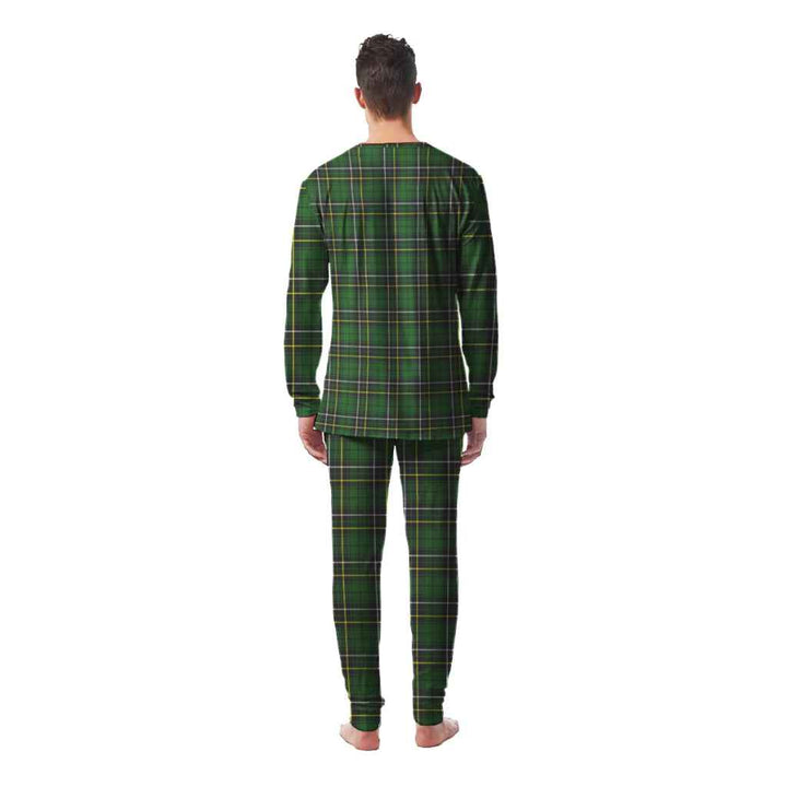 Scottish MacAlpine Modern Clan Tartan Pajama Set Men Back Side Tartan Plaid