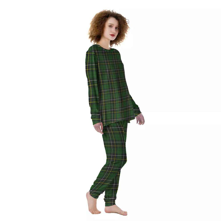 Scottish MacAlpine Modern Clan Tartan Pajama Set Women Front Side Tartan Plaid