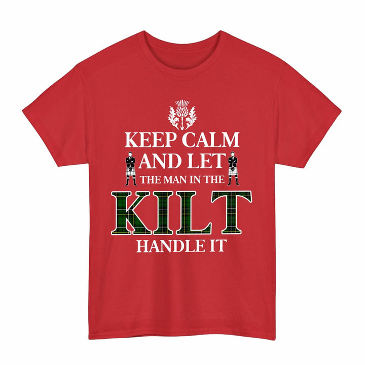 Scottish MacAlpine Modern Clan Tartan T-Shirt - Keep Calm Tartan Plaid Red Color