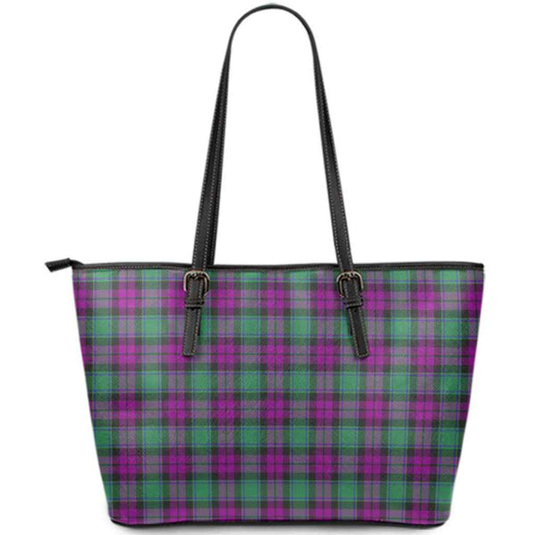 Scottish MacArthur - Milton Clan Tartan Leather Tote Tartan Plaid