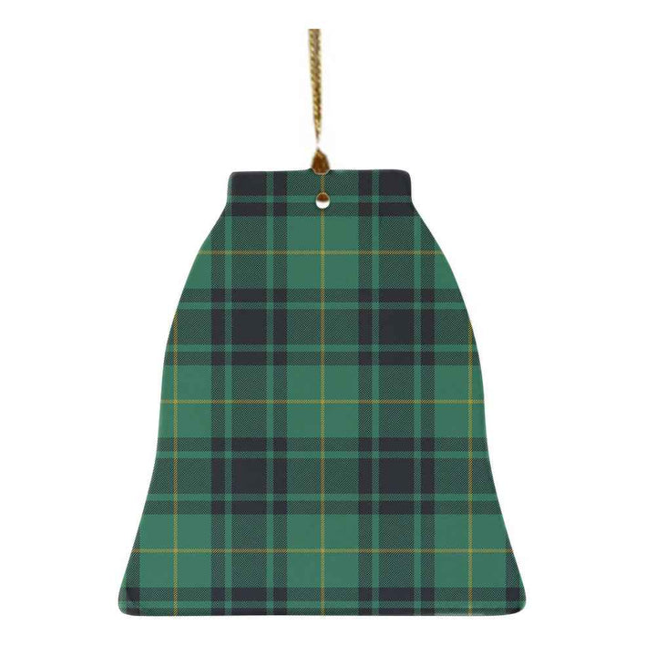 Scottish MacArthur - Milton Clan Tartan Ceramic Ornament Bell Shape Tartan Plaid