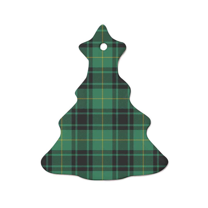 Scottish MacArthur - Milton Clan Tartan Ceramic Ornament  Tree Shape Tartan Plaid