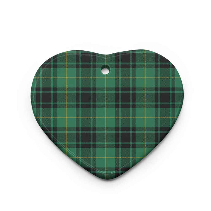 Scottish MacArthur - Milton Clan Tartan Ceramic Ornament Heart Shape Tartan Plaid