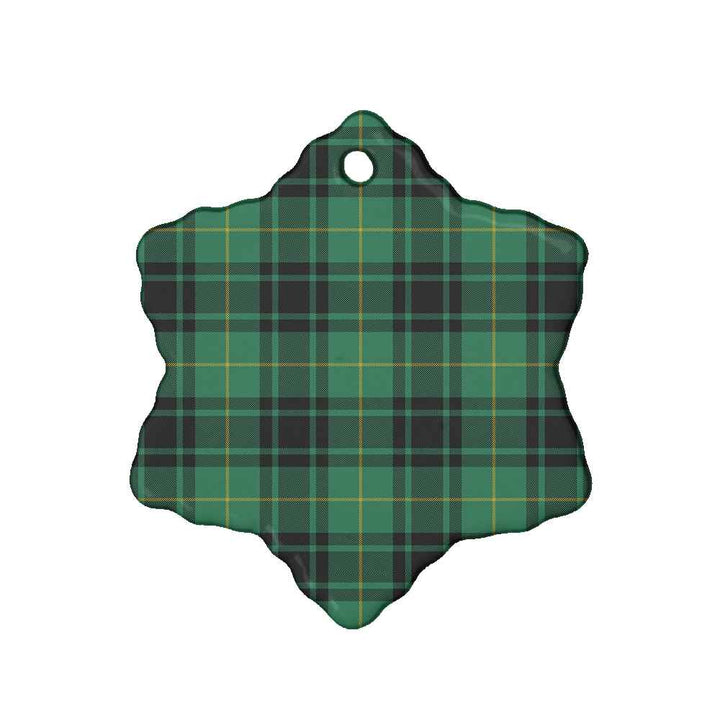 Scottish MacArthur - Milton Clan Tartan Ceramic Ornament Snow Flake Shape Tartan Plaid