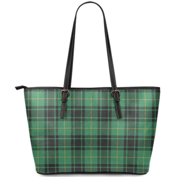 Scottish MacArthur Ancient Clan Tartan Leather Tote Tartan Plaid