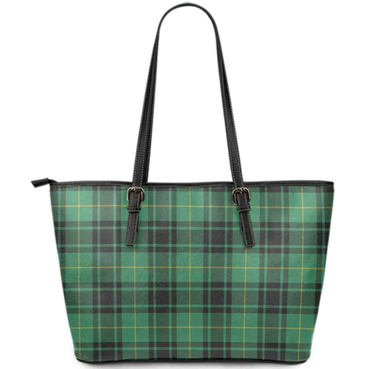 Scottish MacArthur Ancient Clan Tartan Leather Tote Tartan Plaid