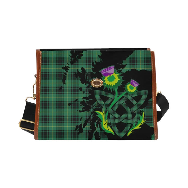 Scottish MacArthur Ancient Clan Tartan Waterproof Canvas Bag With Thistle Tartan Plaid 2