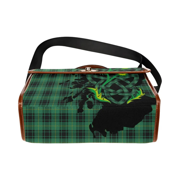 Scottish MacArthur Ancient Clan Tartan Waterproof Canvas Bag With Thistle Tartan Plaid 5