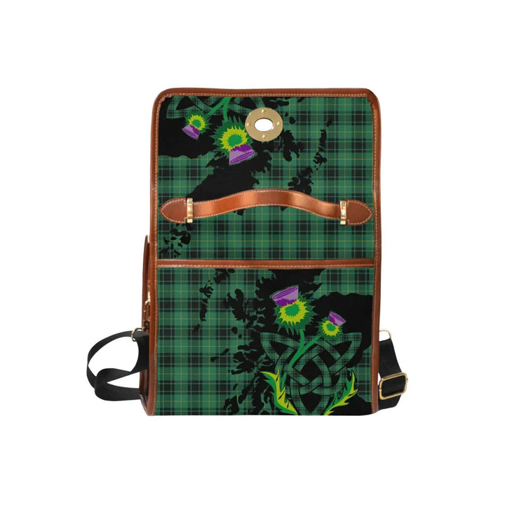 Scottish MacArthur Ancient Clan Tartan Waterproof Canvas Bag With Thistle Tartan Plaid 6