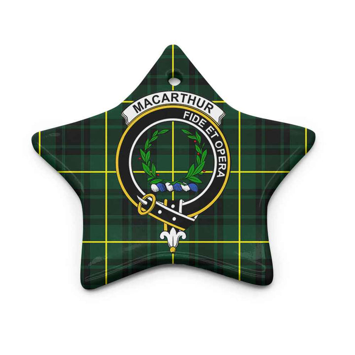 Scottish MacArthur Clan Crest Tartan Ceramic Ornament Star Shape Tartan Plaid