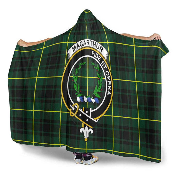 Scottish MacArthur Clan Crest Tartan Hooded Blanket Tartan Plaid 3