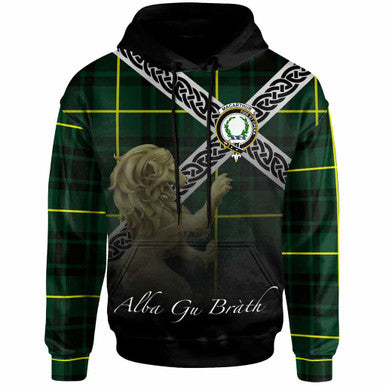 Scottish MacArthur Clan Crest Tartan Hoodie - Scotland Lion Front Side Tartan Plaid