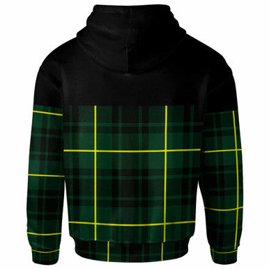 Scottish MacArthur Clan Crest Tartan Hoodie - Horizontal Style Back Side Tartan Plaid