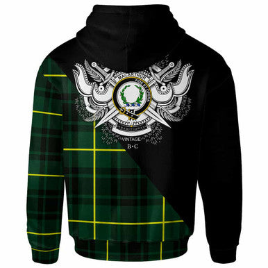 Scottish MacArthur Clan Crest Tartan Hoodie - Military Logo Back Side Tartan Plaid