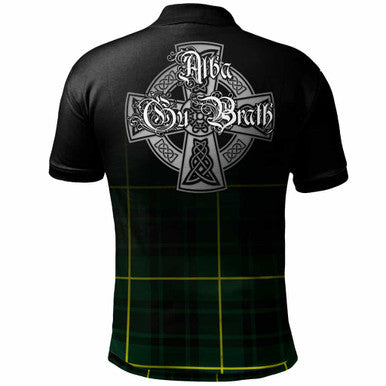 Scottish MacArthur Clan Crest Tartan Polo Shirt - Alba Gu Brath Family Crest Celtic Inspired Back Side Tartan Plaid
