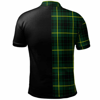 Scottish MacArthur Clan Crest Tartan Polo Shirt - Half in Me Back Side Tartan Plaid