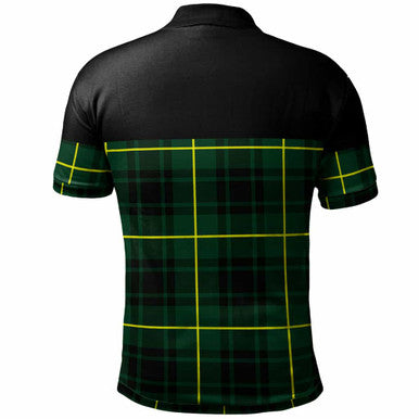 Scottish MacArthur Clan Crest Tartan Polo Shirt - Horizontal Style Back Side Tartan Plaid