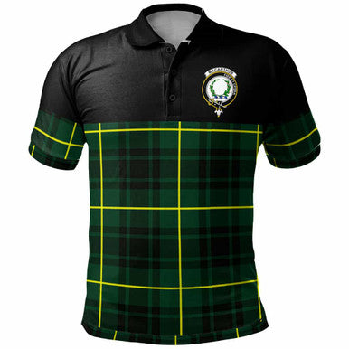 Scottish MacArthur Clan Crest Tartan Polo Shirt - Horizontal Style Front Side Tartan Plaid