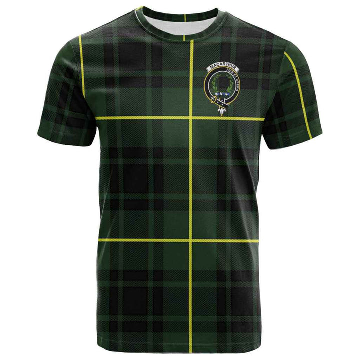 Scottish MacArthur Clan Crest Tartan T-Shirt Front Side Tartan Plaid