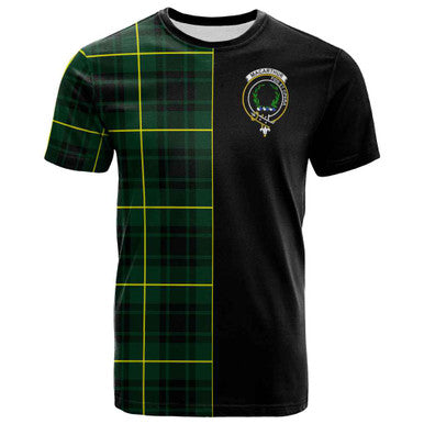 Scottish MacArthur Clan Crest Tartan T-Shirt Half in Me Front Side Tartan Plaid