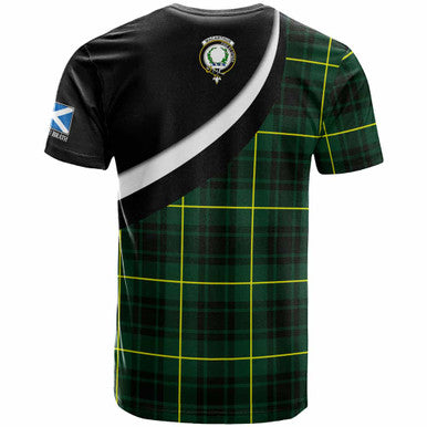 Scottish MacArthur Clan Crest Tartan T-Shirt - Scotland Forever Style Back Side Tartan Plaid