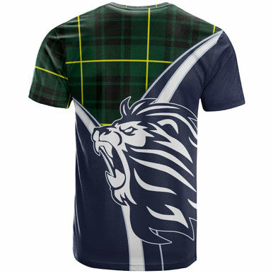 Scottish MacArthur Clan Crest Tartan T-Shirt - Bend Style Back Side Tartan Plaid
