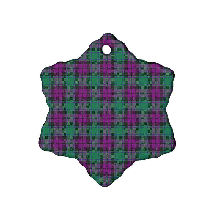 Scottish MacArthur Ancient Clan Tartan Ceramic Ornament Snow Flake Shape Tartan Plaid