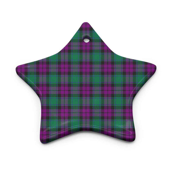 Scottish MacArthur Ancient Clan Tartan Ceramic Ornament Star Shape Tartan Plaid