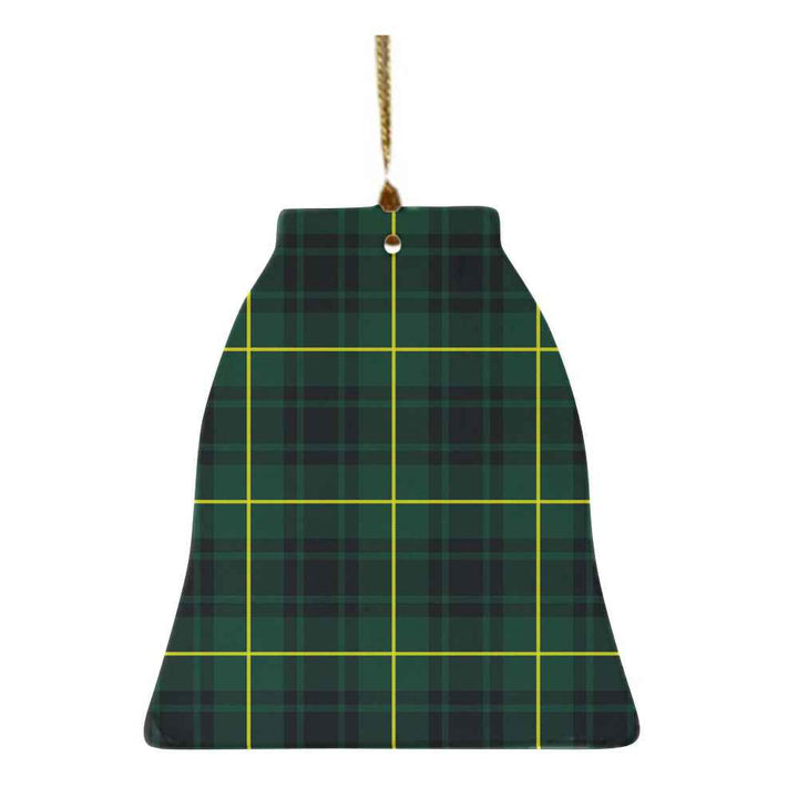 Scottish MacArthur Modern Clan Tartan Ceramic Ornament Bell Shape Tartan Plaid