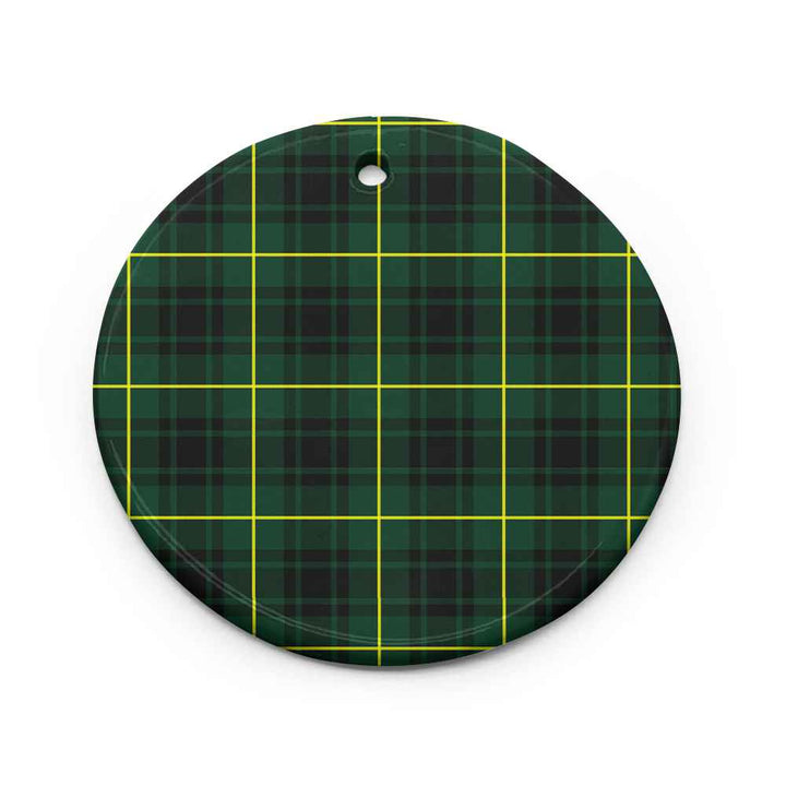 Scottish MacArthur Modern Clan Tartan Ceramic Ornament Circle Shape Tartan Plaid