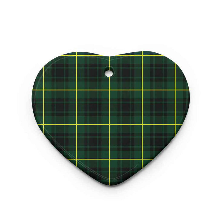 Scottish MacArthur Modern Clan Tartan Ceramic Ornament Heart Shape Tartan Plaid