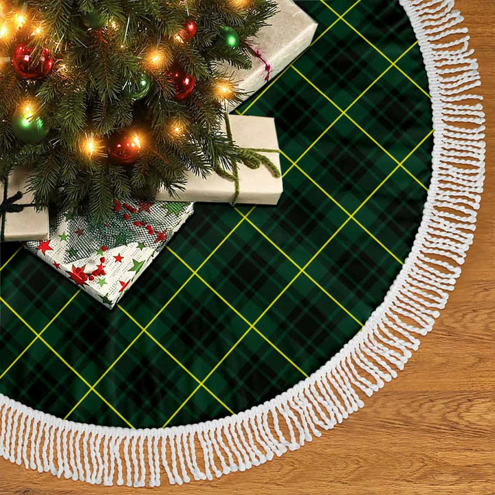 Scottish MacArthur Modern Clan Tartan Christmas Tree Skirt Tassels 2 Tartan Plaid