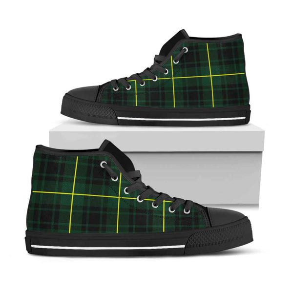 Scottish MacArthur Modern Clan Tartan High Top Shoes Black Sole Tartan Plaid