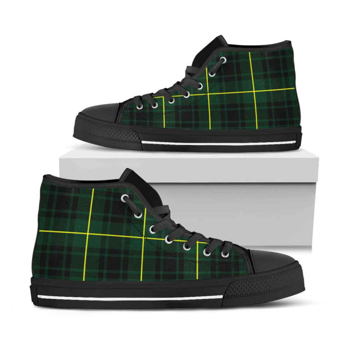 Scottish MacArthur Modern Clan Tartan High Top Shoes Black Sole Tartan Plaid