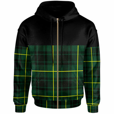 Scottish MacArthur Modern Clan Tartan Hoodie - Horizontal Style Zip Tartan Plaid