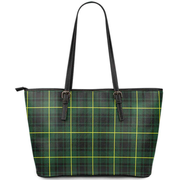 Scottish MacArthur Modern Clan Tartan Leather Tote Tartan Plaid