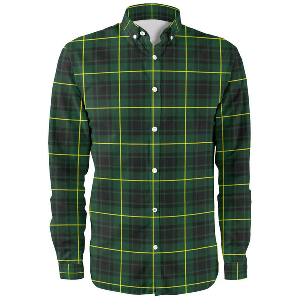 Scottish MacArthur Modern Clan Tartan Long Sleeve Shirt Front Side Tartan Plaid