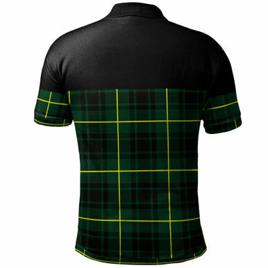 Scottish MacArthur Modern Clan Tartan Polo Shirt - Horizontal Style Back Side Tartan Plaid